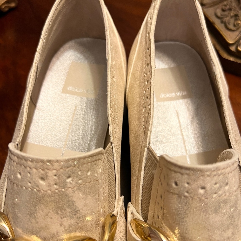 EEUC Women's Dolce Vita Jhenee Light Gold Platform Espadrilles Loafers Size 9.5 - Picture 5 of 8